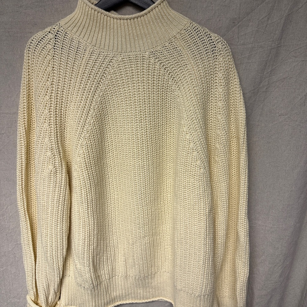 J. Crew Ivory Cable Knit Sweater women’s XL New
